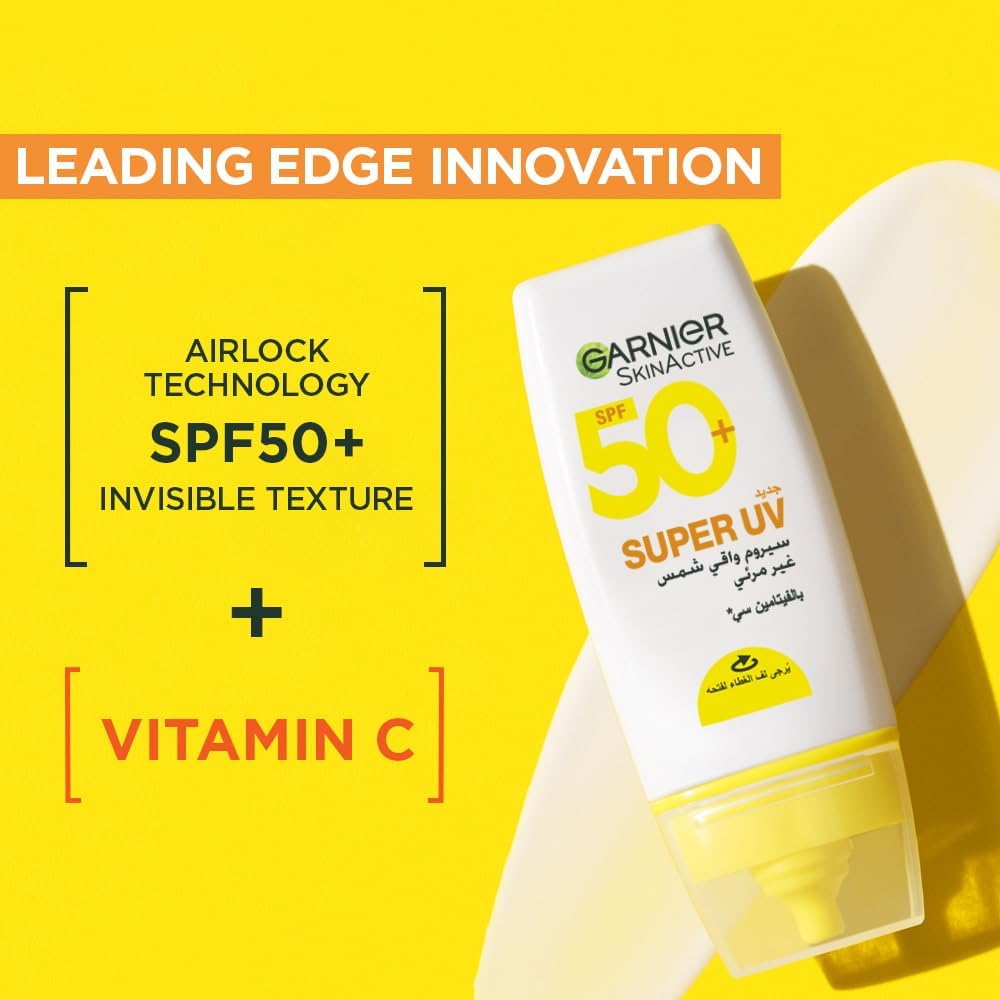 garnier skin active invisible serum sunscreen vitamin c spf50+ 30 ml.