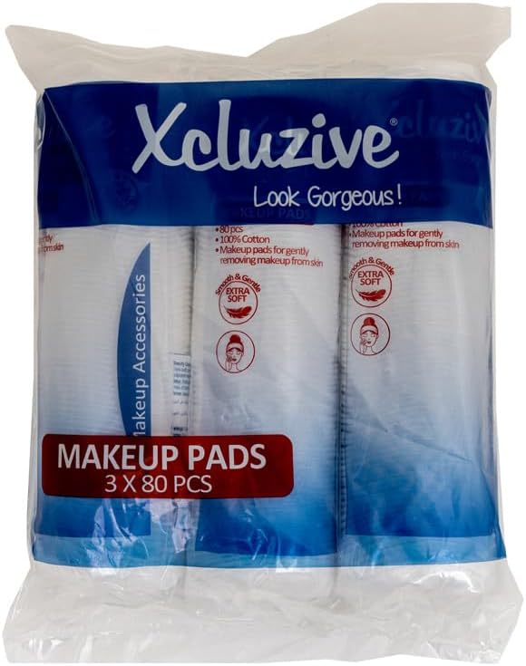 xcluzive round cotton pads 3 x 80 pcs
