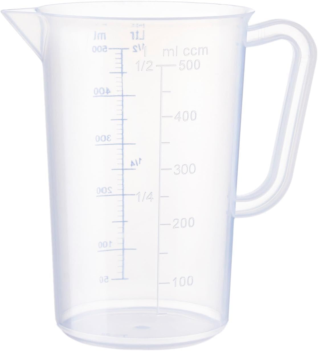 sunnex polypropylene measuring jug 86021, 0.5 litre, clear