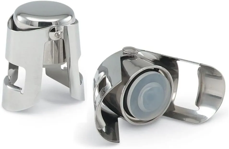 TaleeMall Champagne Stopper Stainless Steel Wine Stopper Vacuum 2 Pack