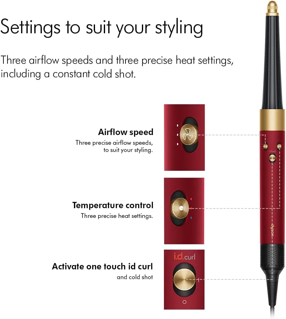 Dyson Airwrap I.D. Multi-Styler & Dryer (Red Velvet & Gold) - Limited Edition, 1300 Watts
