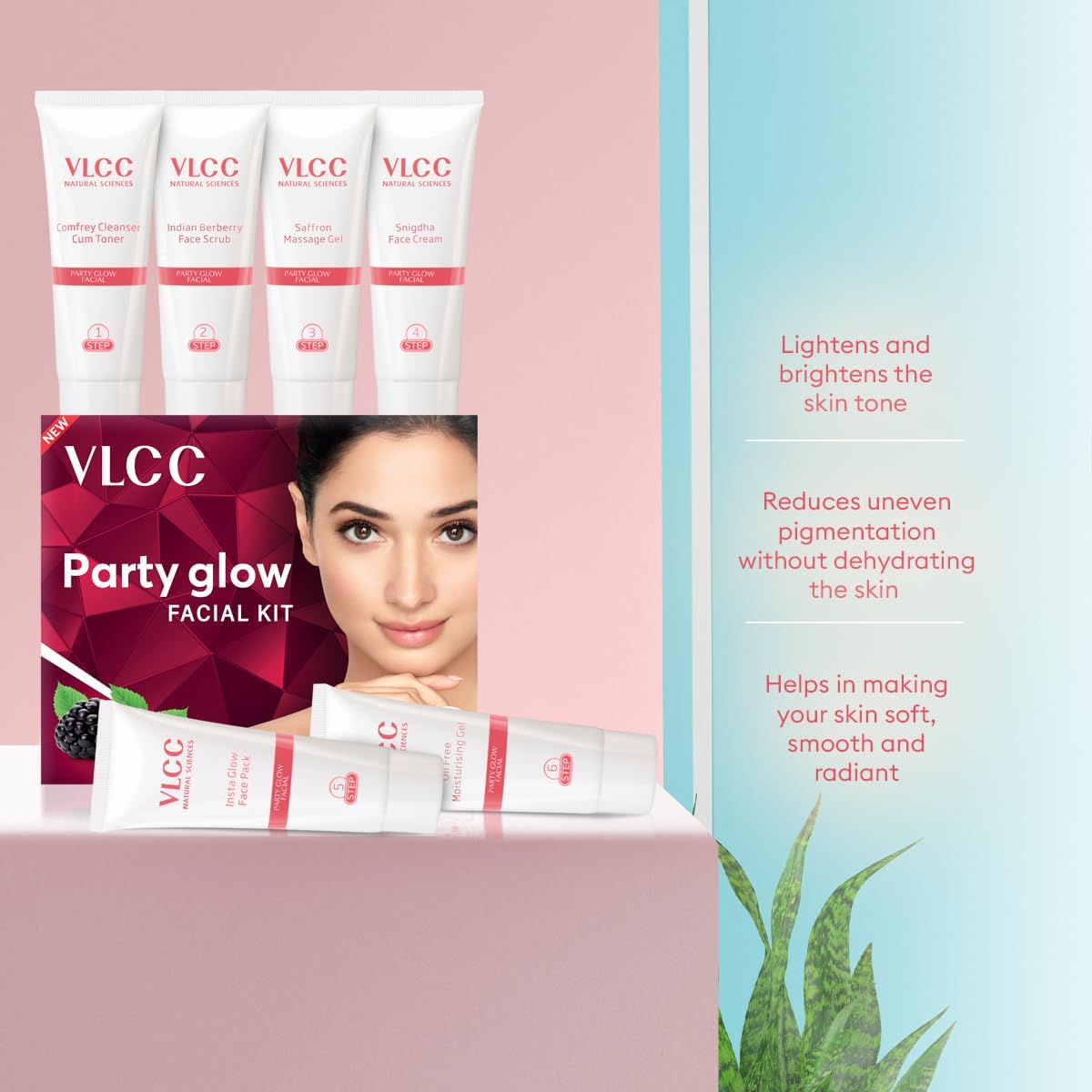 vlcc party glow facial kit, 60g, multi