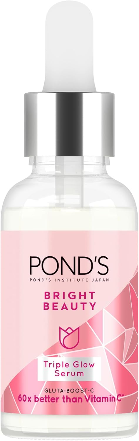 pond's bright beauty triple glow serum, with niacinamide and hyaluronic acid, 30g