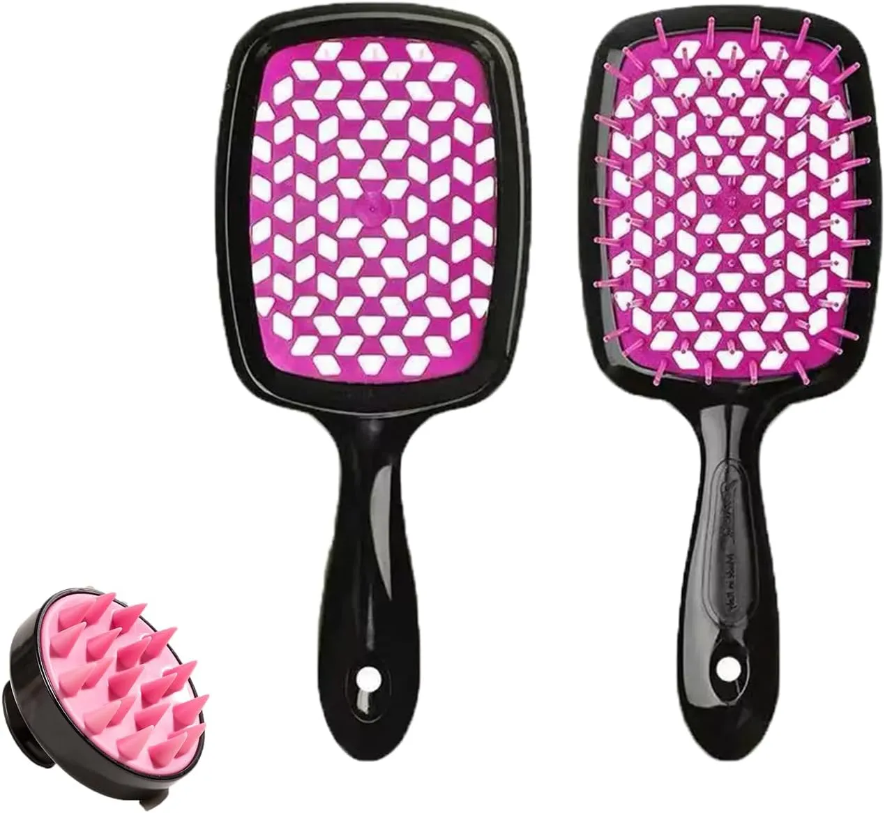 JOZUTTOW Detangling Hair Brush, Hollow out Massage Ventilation Styling Comb, Dry and Wet Dual Ventilation Soft Hair Brush for Curly Thick and Tangled Hair