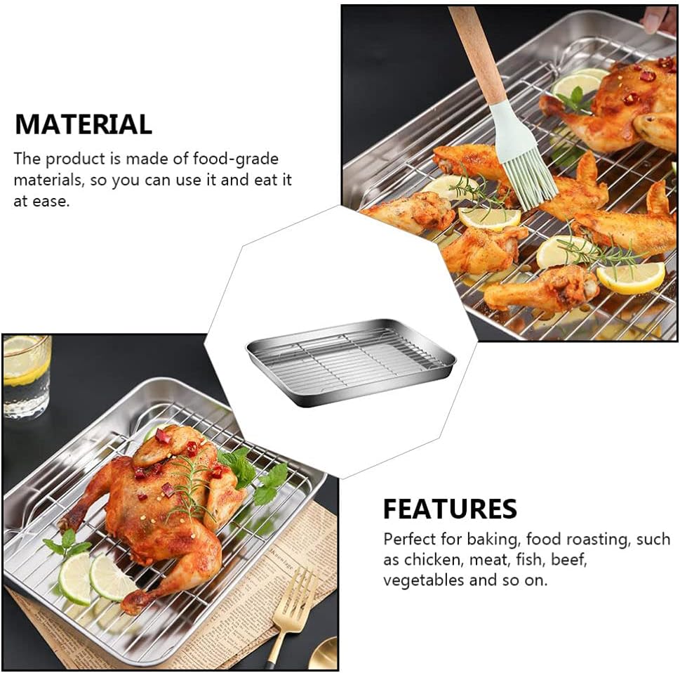 generic stainless steel baking sheet cookie sheet baking pan food dish trays grill tray food tray for oven toaster baking