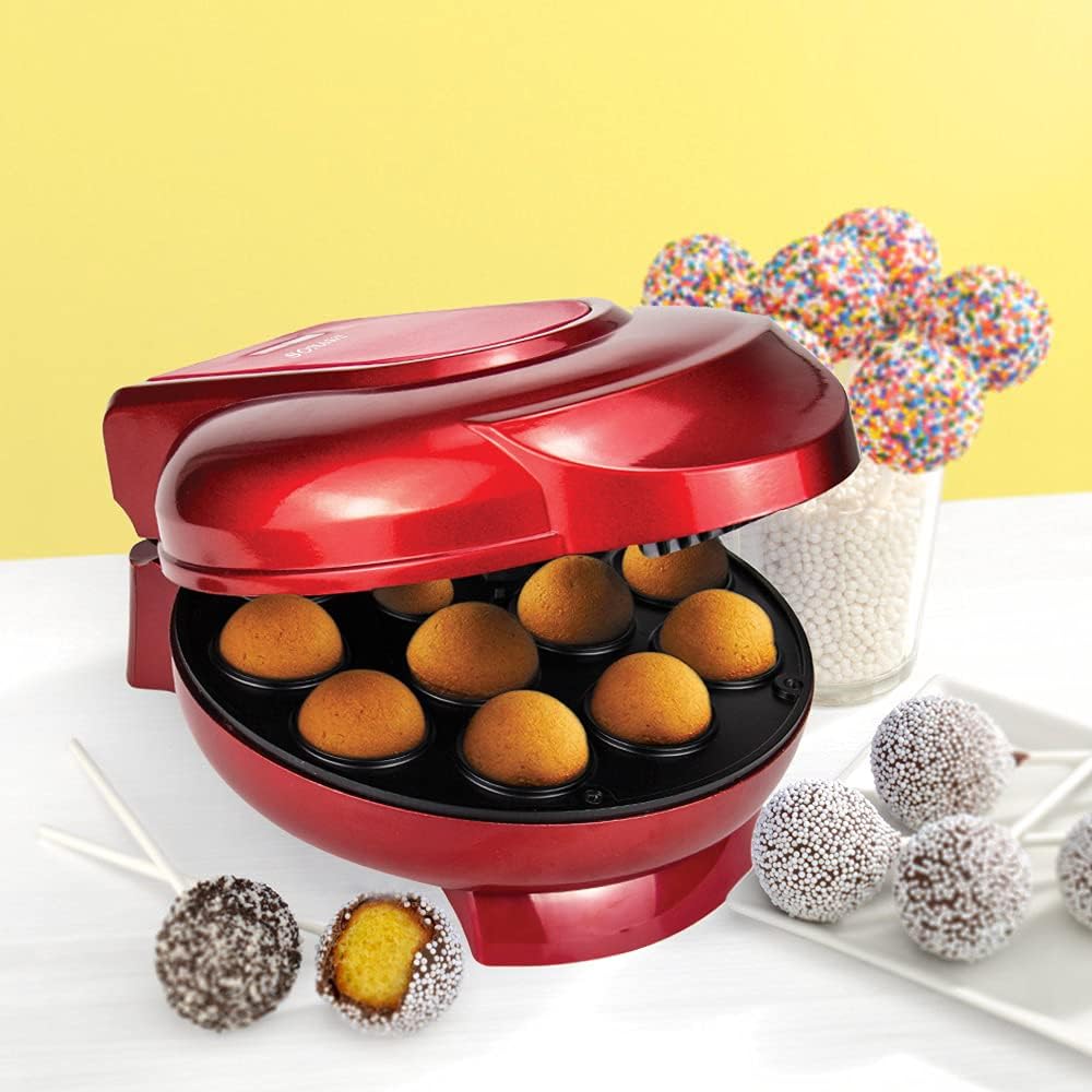 sonashi cake pop maker scpm 872 – 12pcs small cake pop machine with non stick baking plate, power & ready light indicator, cool touch housing | kitchen & dining