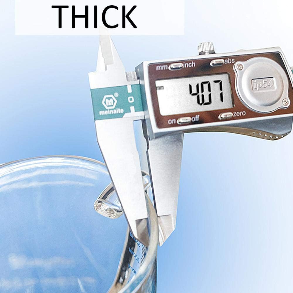 volwco cute heat resistant drinking cups with leak proof regular lids and straw with scale for kids (transparent)