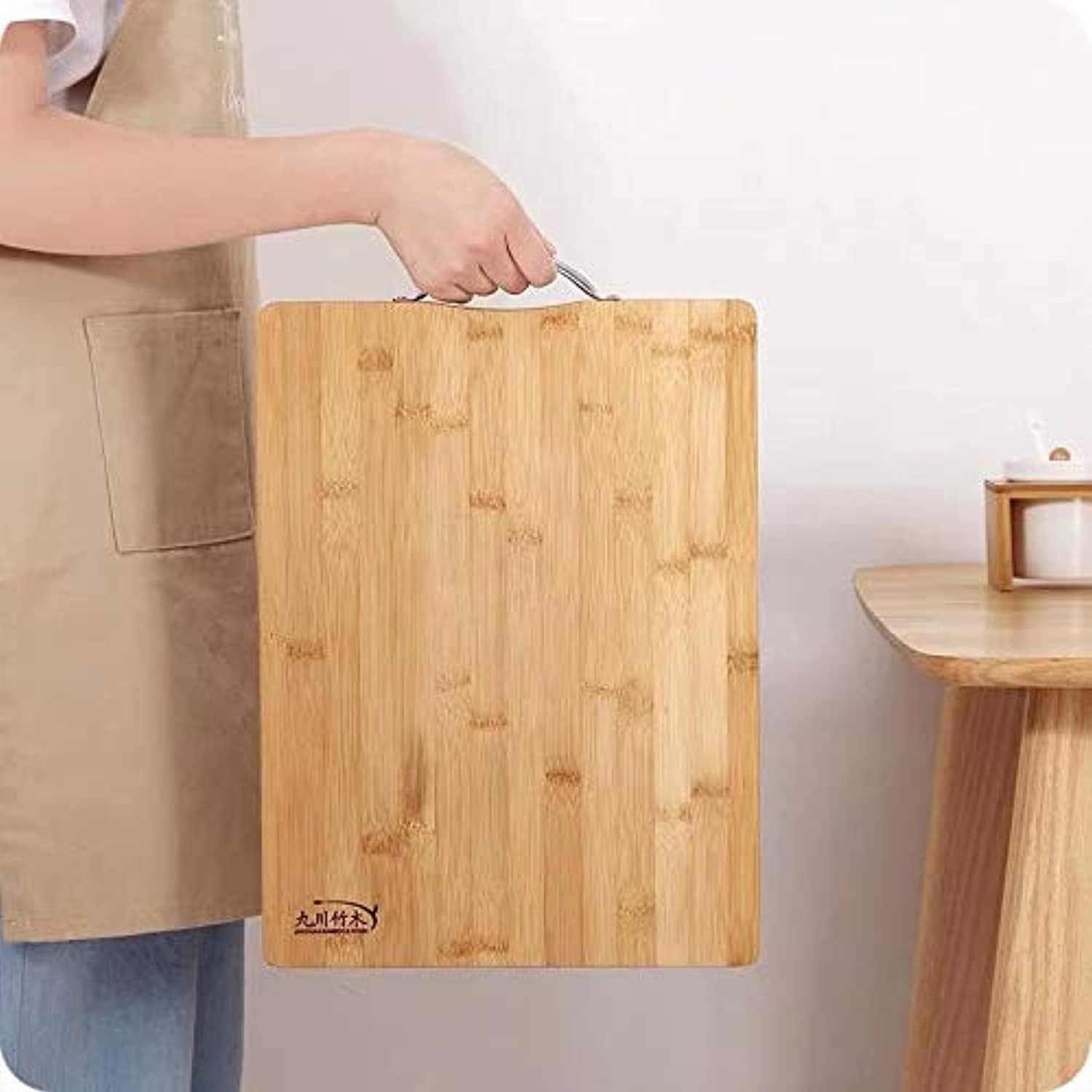 ecvv extra large premium bamboo cutting board, wooden chopping board kitchen cutting board with juice grooves. natural bamboo