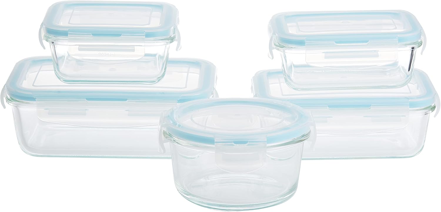 taliona tl2213374 borosilicate glass boro pro food container set, blue, w 32.0 x h 13.6 x d 13.6 cm, rectangular