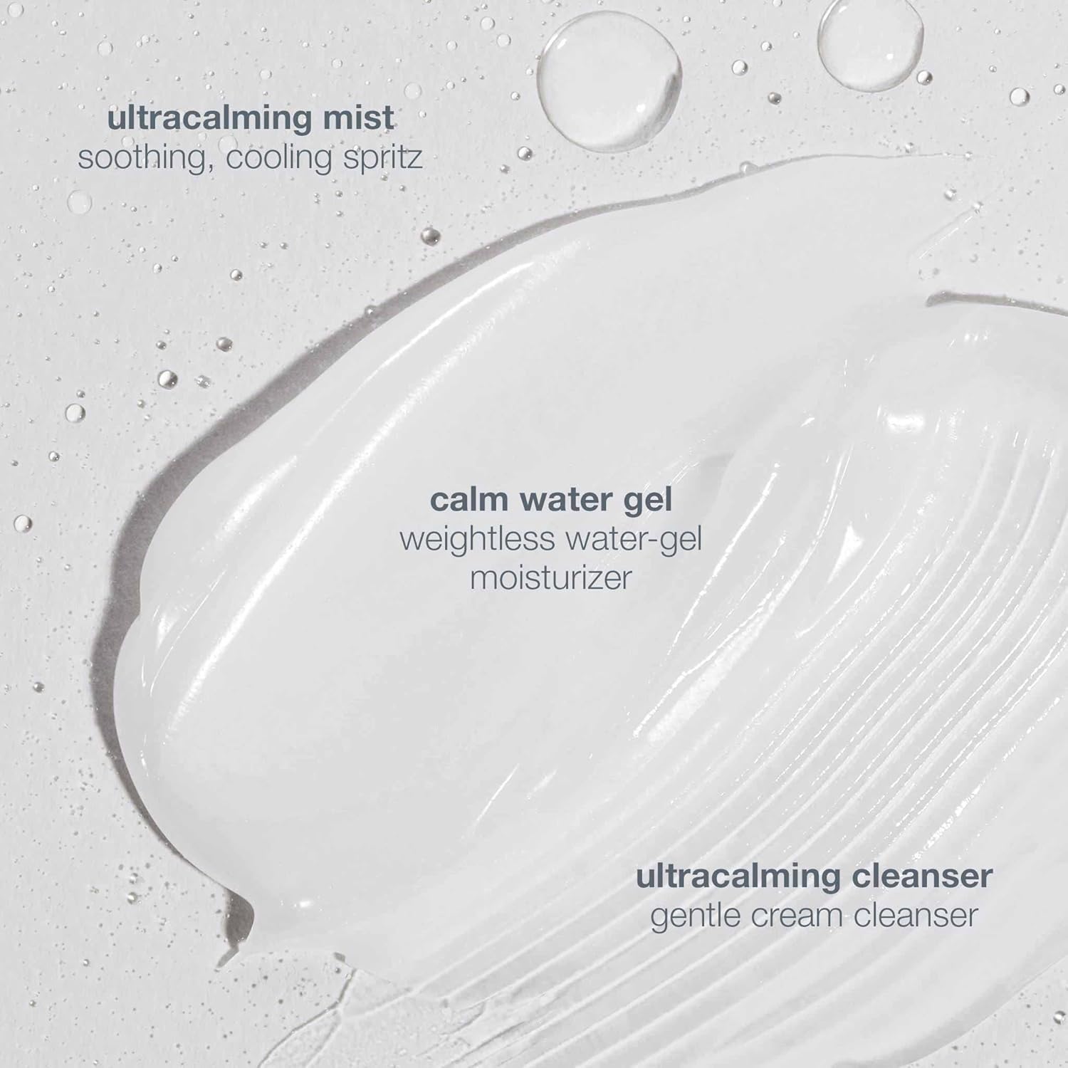 dermalogica sensitive skin rescue kit, calms, soothes, and hydrates, ultracalming cleanser 50ml, ultracalming mist 50ml, calm water gel 14ml.