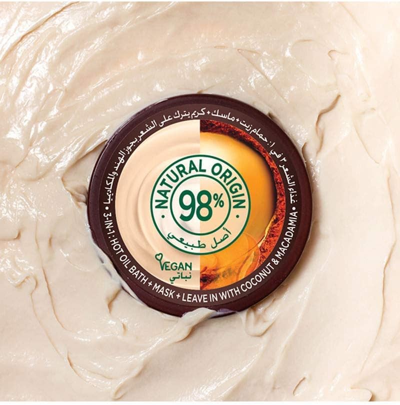 garnier ultra doux smoothing coconut and macademia 3 in 1 hair food vegan hair mask for frizzy hair 390ml hamam zeit, mask, leave in conditioner