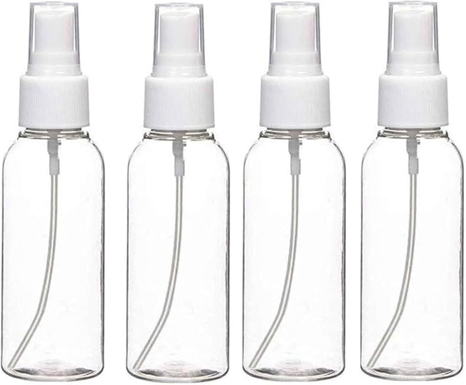 sulfar 4pcs 100ml sprayer spray bottles refillable container watering can travel toiletries liquid containers for cleaning, plants, misting (100ml)