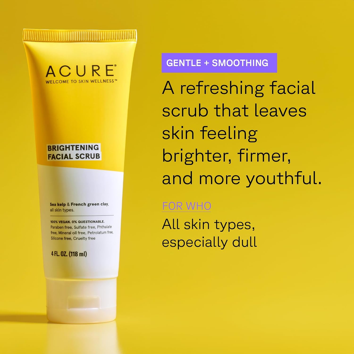 acure brightening facial scrub 118ml