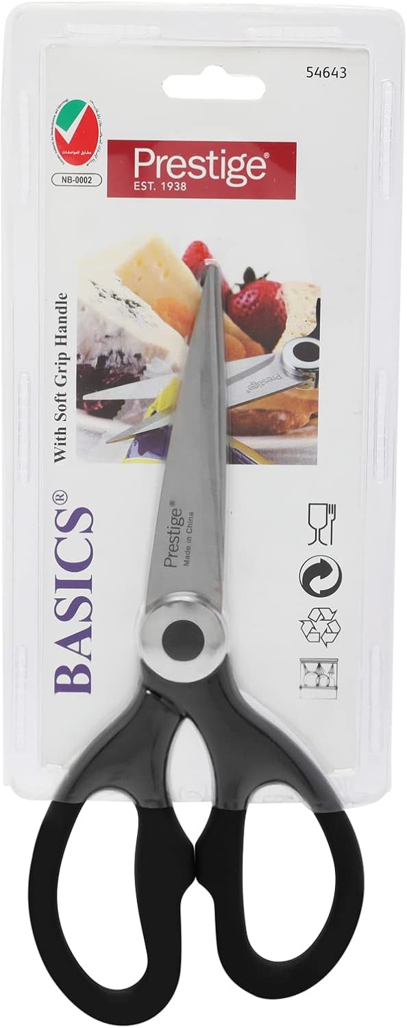 prestige kitchen scissors, silver & black pr54643