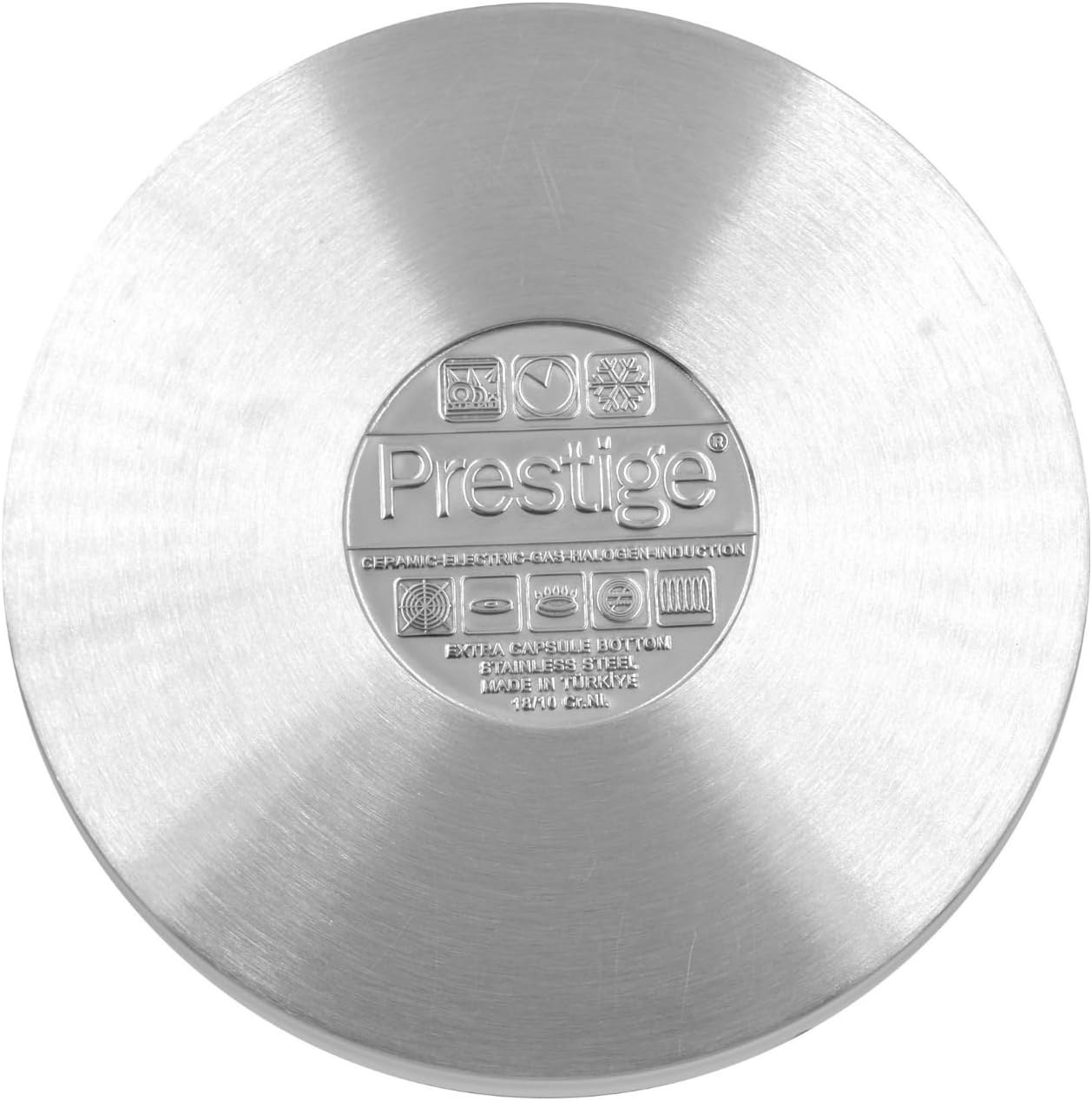 prestige infinity stainless induction compatible open fry pan, 18 cm, silver