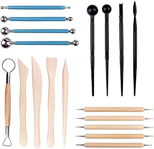 u hoome 18pcs clay pottery modeling dotting set carving tools rock painting kit for sculpture pottery mandala rock art embossing pattern
