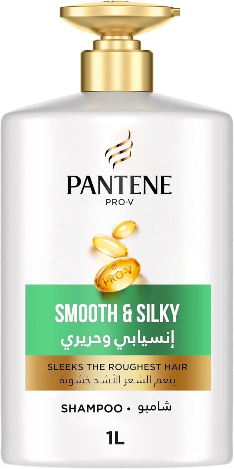 pantene pro v smooth & silky shampoo, 1000ml