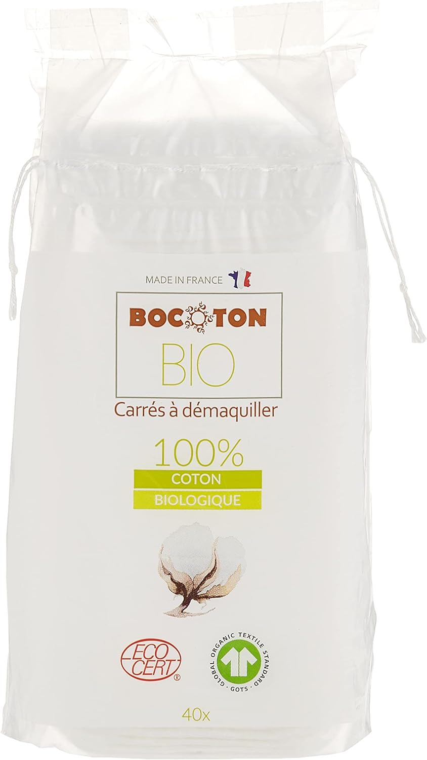 bocoton 100% organic bio square pads for makeup 40s
