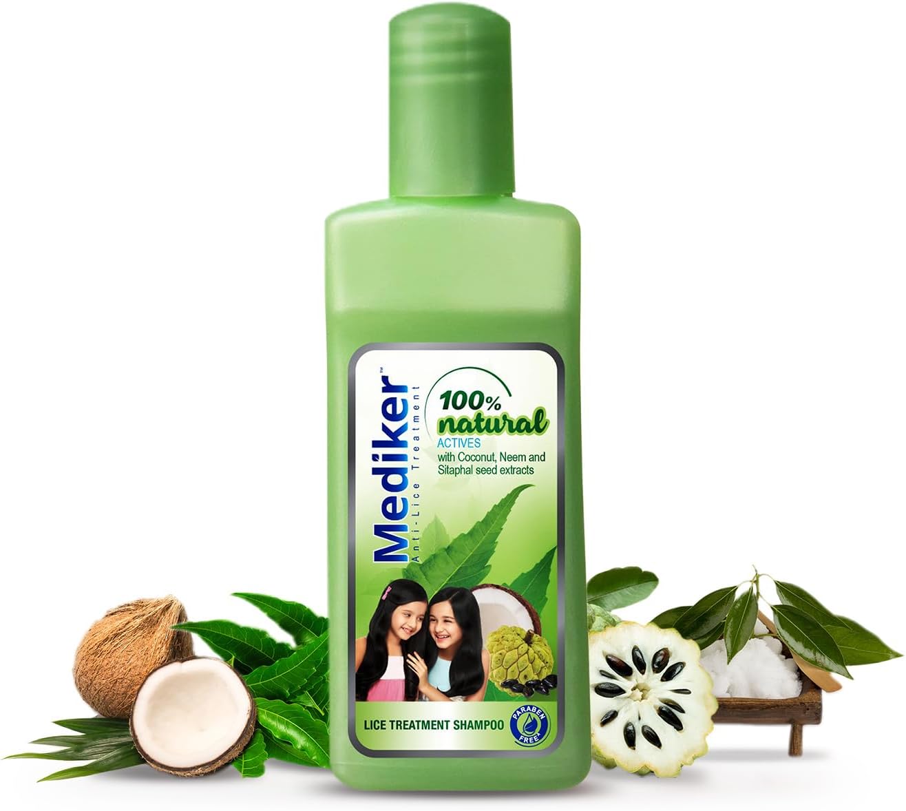 mediker anti lice treatment shampoo with neem & coconut for lice & eggs | relieves itching from lice bite & prevents re infestation | painless lice removal | safe for children | 50 ml