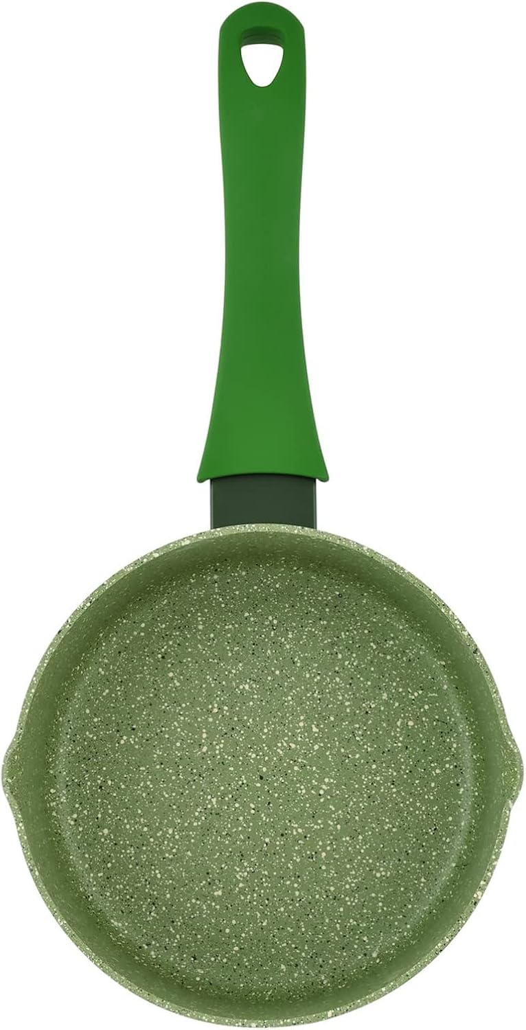 prestige essentials granite non stick milk pan cast aluminium cookware green, 14cm, pr81120