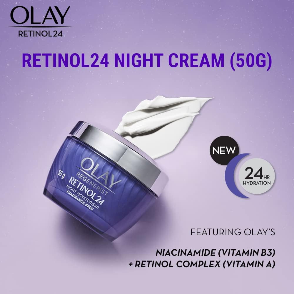 olay night cream: regenerist retinol 24 moisturiser, 50g