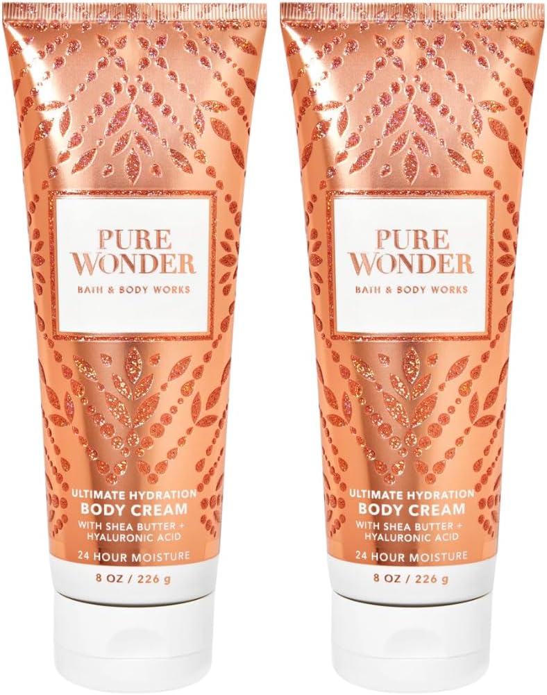 bath & body works and pure wonder cream ultimate hydration gift set for women 2 pack 8 oz. (pure wonder)