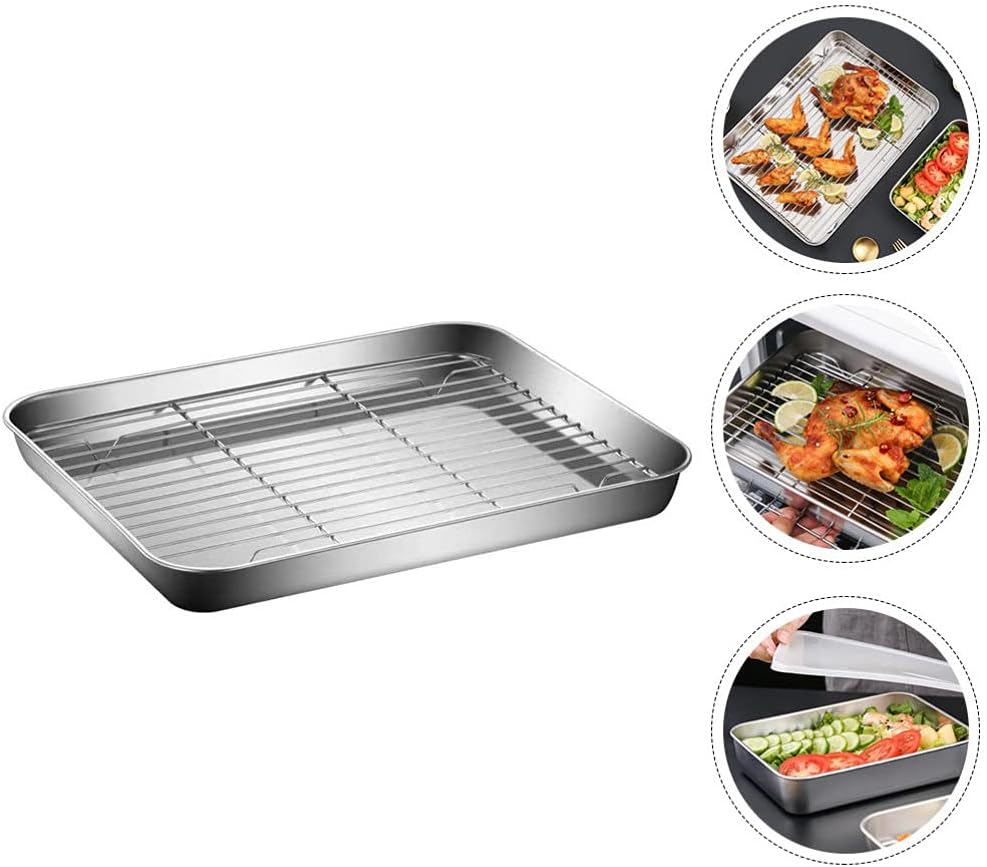 generic stainless steel baking sheet cookie sheet baking pan food dish trays grill tray food tray for oven toaster baking