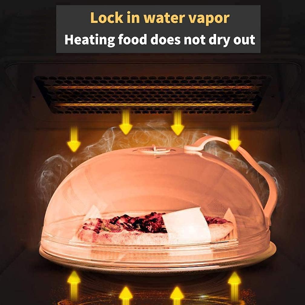angju 2 pack microwave splatter cover, transparent cover, microwave plate cover lid with handle and adjustable steam vents holes keeps microwave oven clean