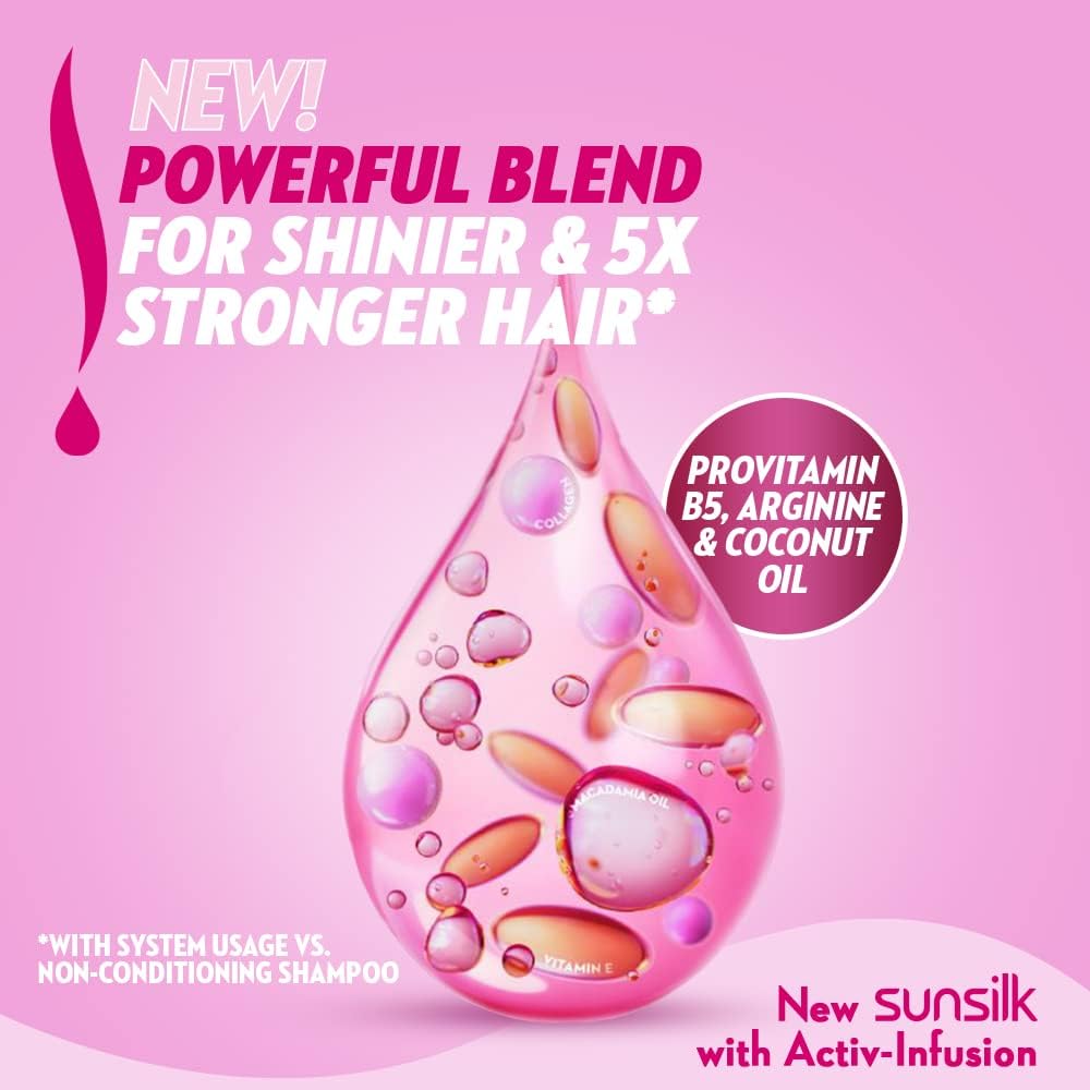 sunsilk shampoo shine & strength, 400ml + sunsilk conditioner shine & strength, 320ml, white