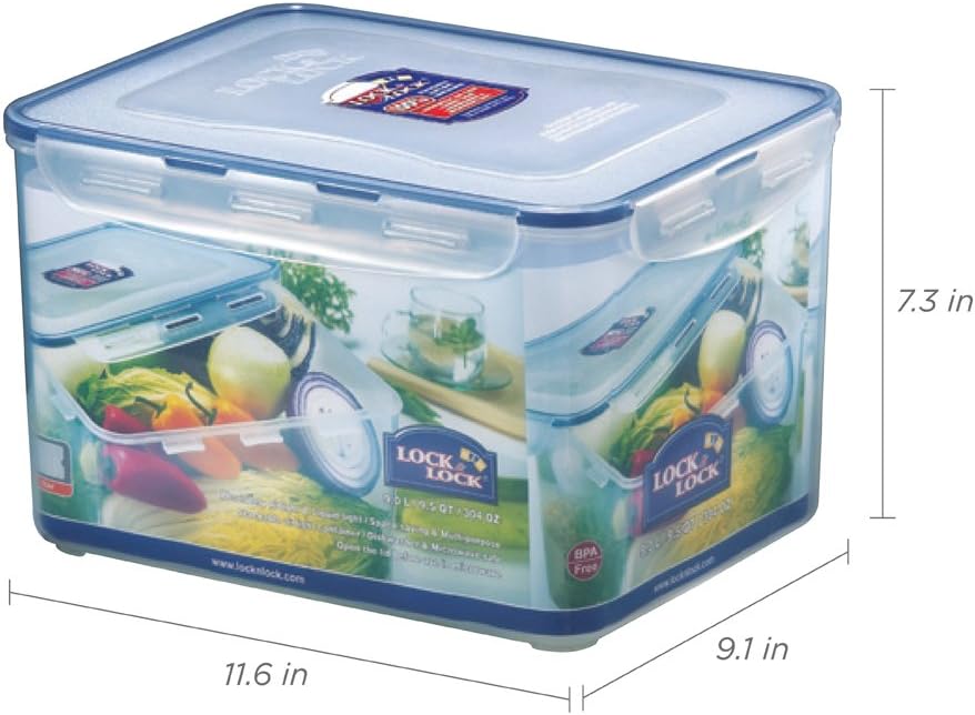 lock & rectangular food container clear 9000 ml, hpl838