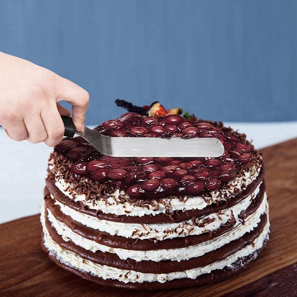 palette knife for baking,palette icing knife angled spatula set of 3 stainless steel icing tools for baking, cake decorating, smoothing icing and cooking, frosting pastries, cupcake