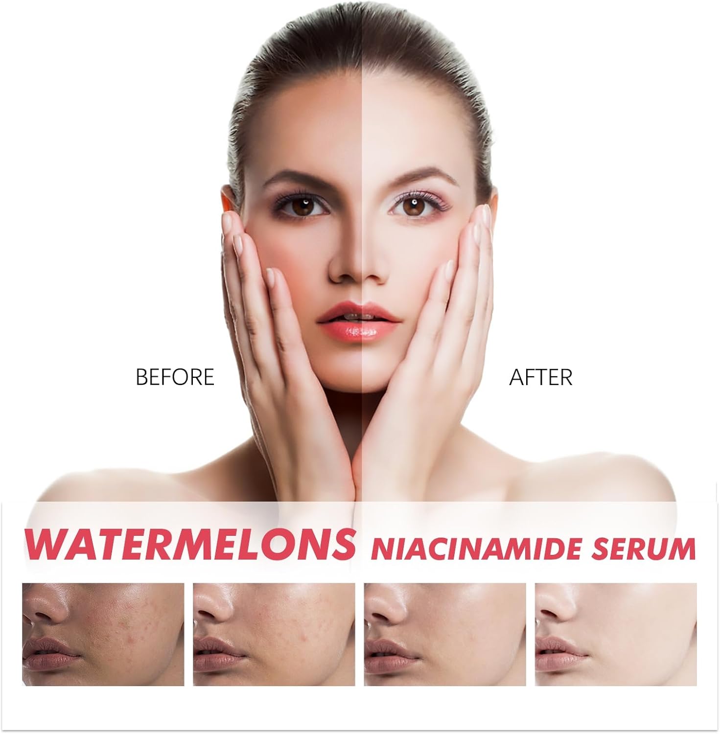 honpolo watermelons niacinamide serum hydrating, anti aging skincare with spot fade & antioxidant benefits, hydrate and replenish, firm & tighten, deeply penetrating lightweight & non greasy 60ml