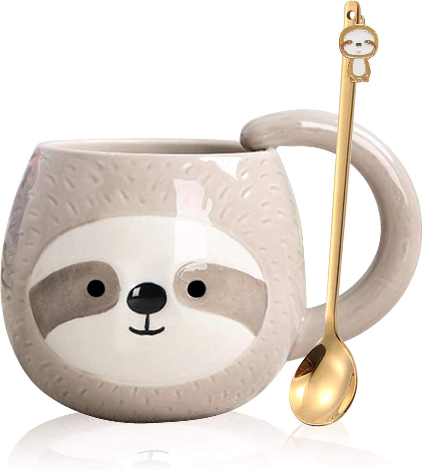 yalucky sloth novelty coffee mug cute travel tea cup cartoon 3d ceramic glasses for lazy lovers funny gifts for women men 330ml