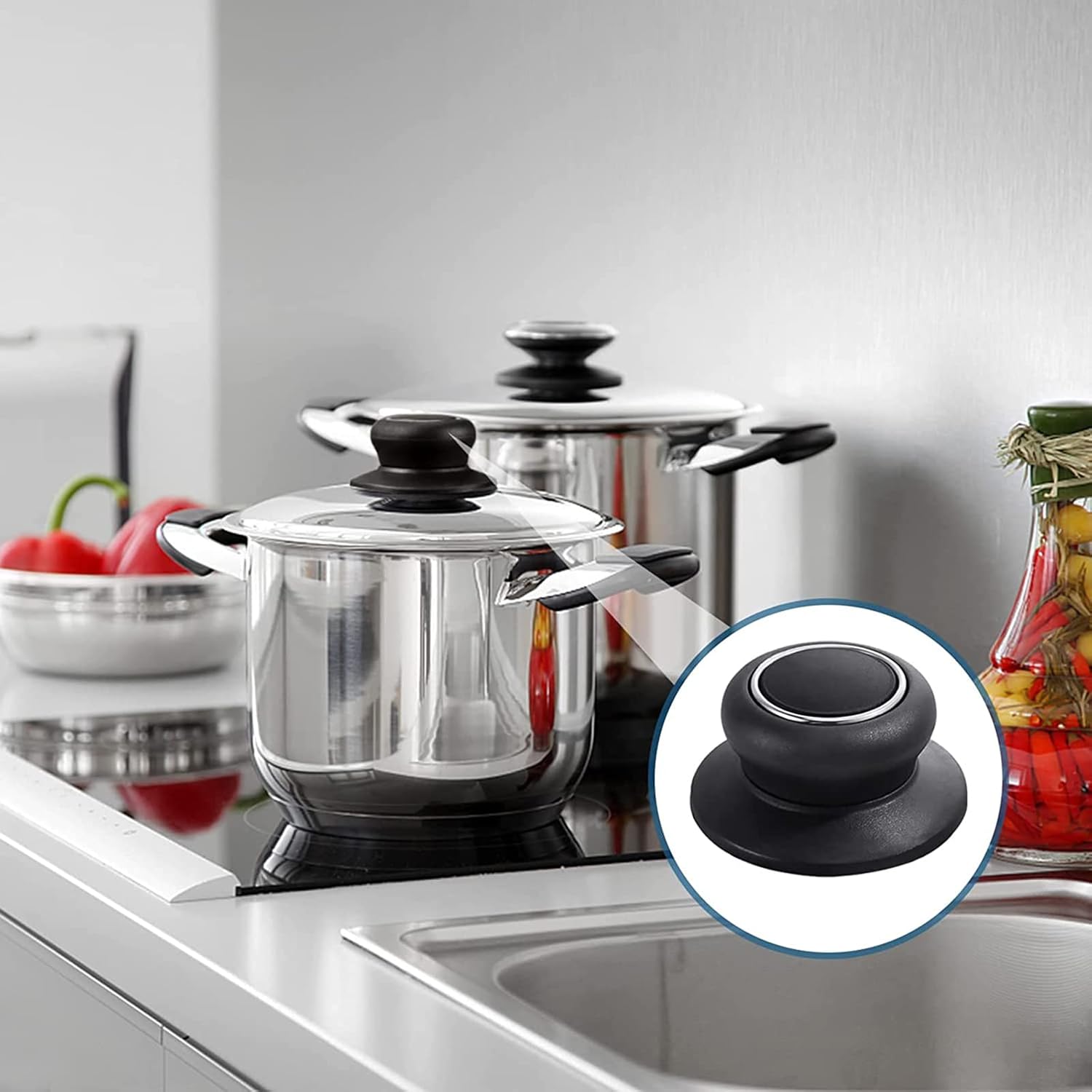 4pcs universal pot lid top replacement knob, silicone glass saucepan casserole kettle cover knobs, kitchen cookware universal replacement pan lid holding handle