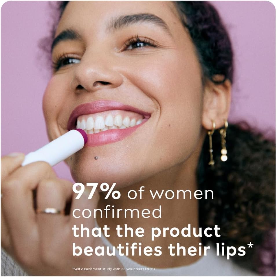 labello blackberry shine lip balm, 24h melt in moisture, with shea butter and natural oils enriched with vitamins, with natural ingredients, mineral oil free, vegan, 4.8g