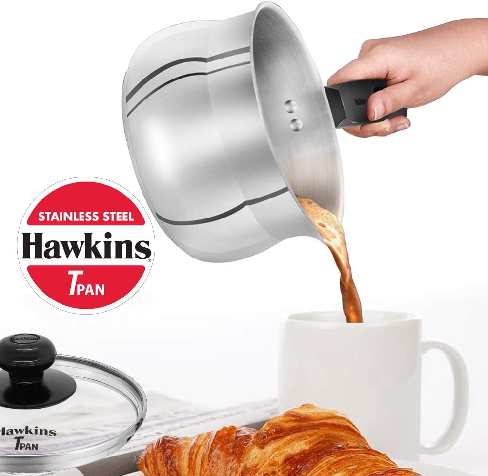 hawkins stainless steel tpan 1.5l with glass lid