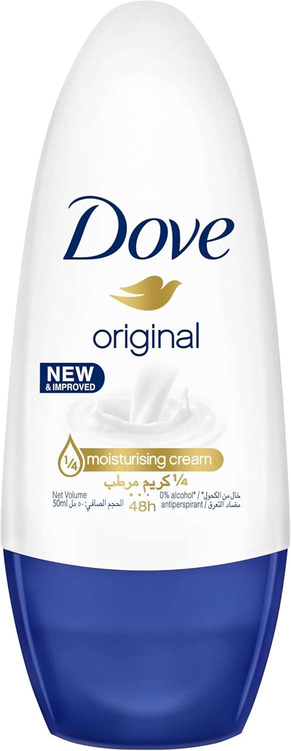 dove women antiperspirant deodorant roll on for refreshing 48 hour protection, original, alcohol free, 50ml