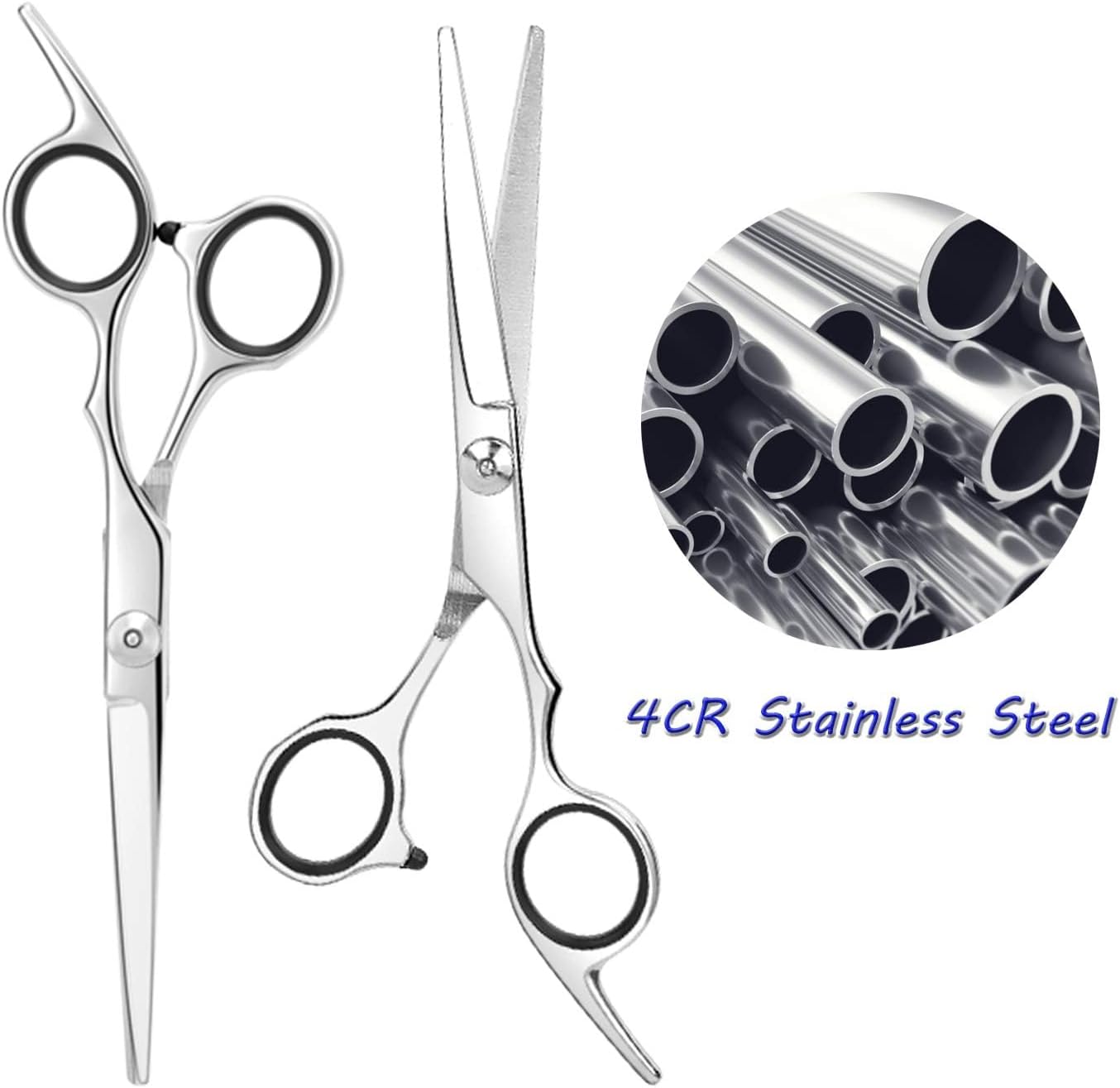 essoy professional hair cutting scissors/shears (6.7 inches), stainless steel haircut scissor with fine adjustment screw for home salon,barber hairdressing scissor for women men kids