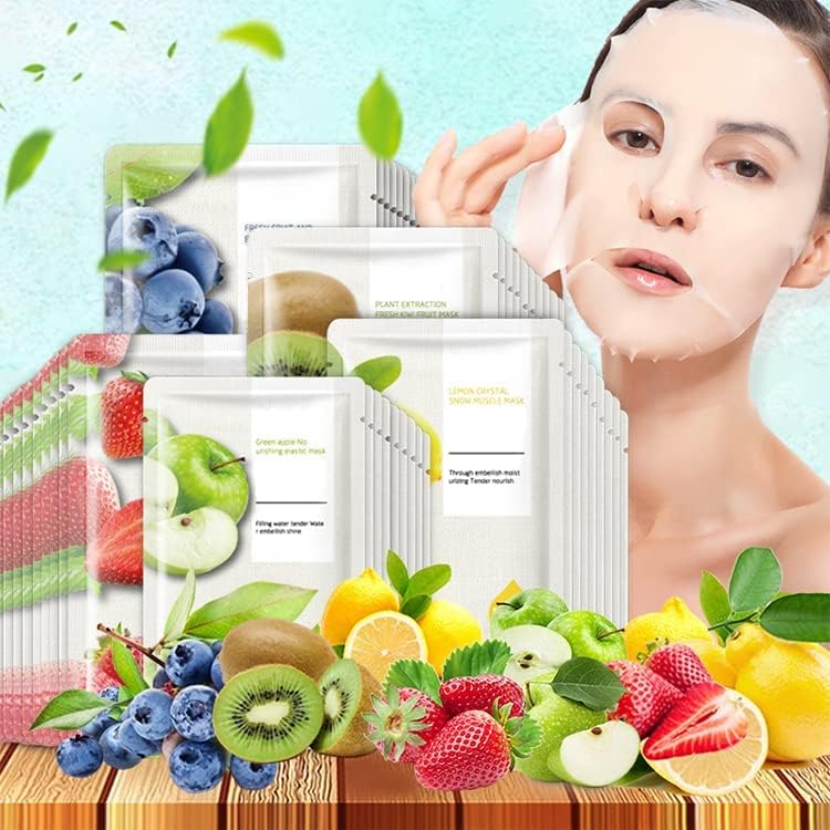 mooyam set of 10 revitalizing variety pack sheet masks, daily face masks, hydrate & nourish skin, skincare favorite (blueberry)