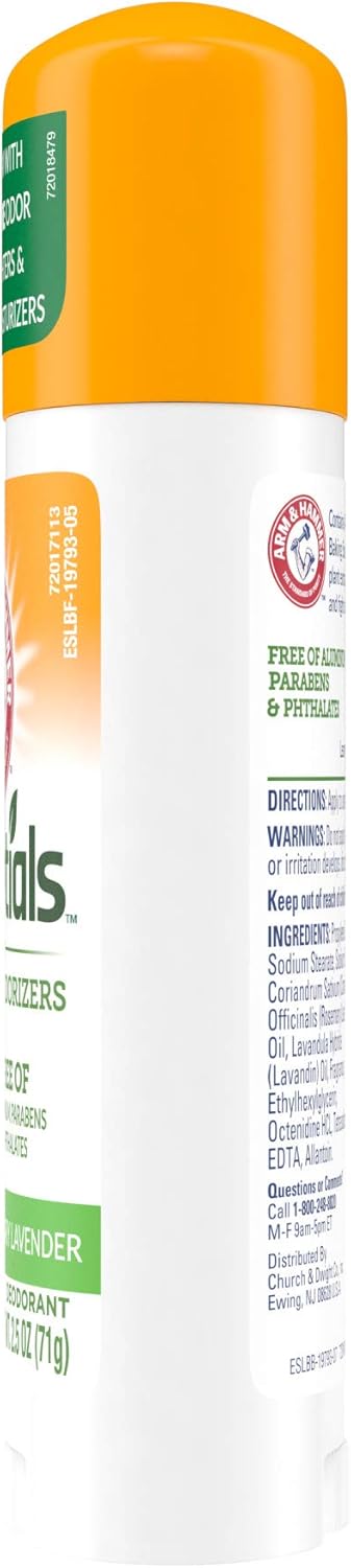 arm & hammer essentials natural deodorant, fresh, 71g
