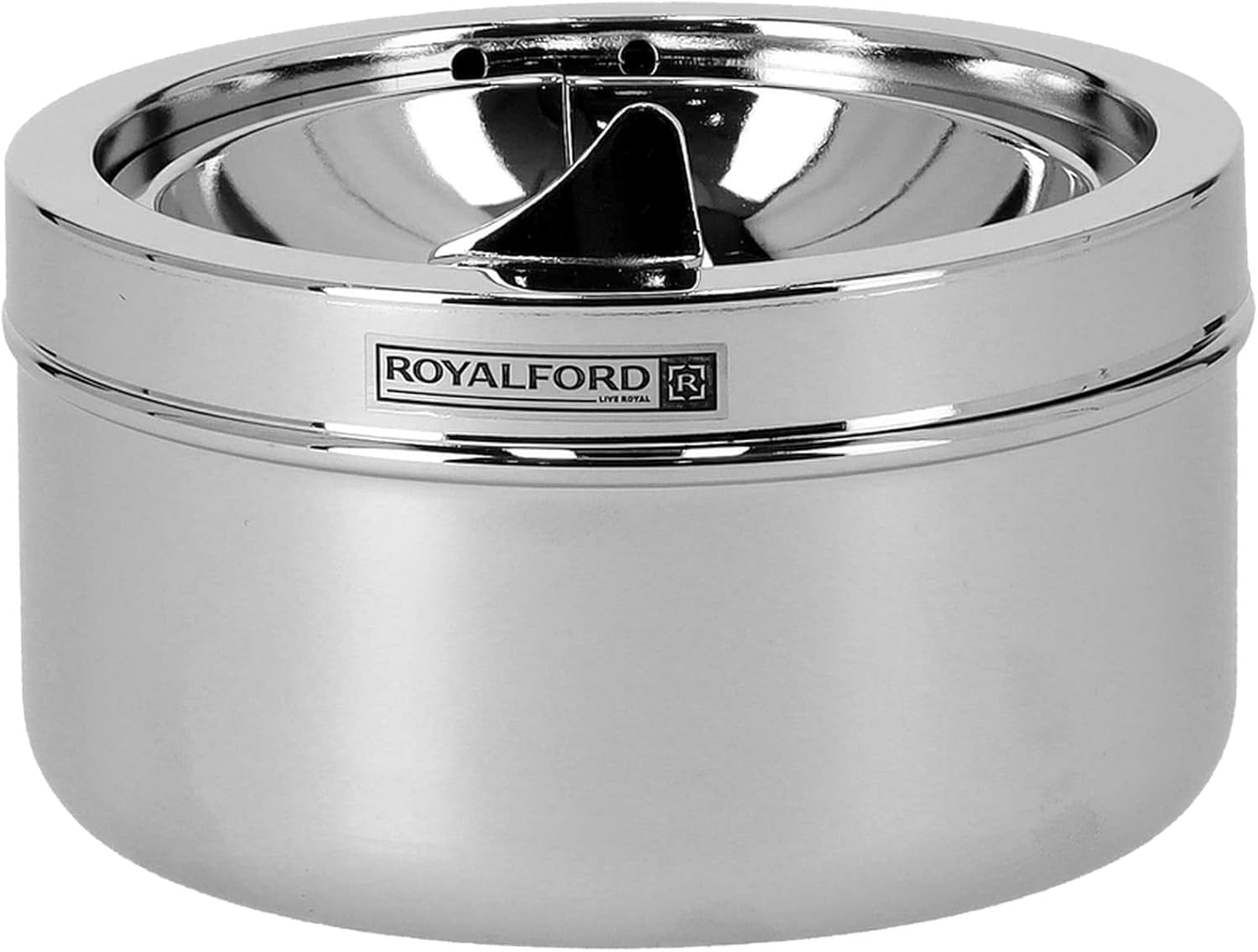 royalford metal ashtray, silver, rf5241