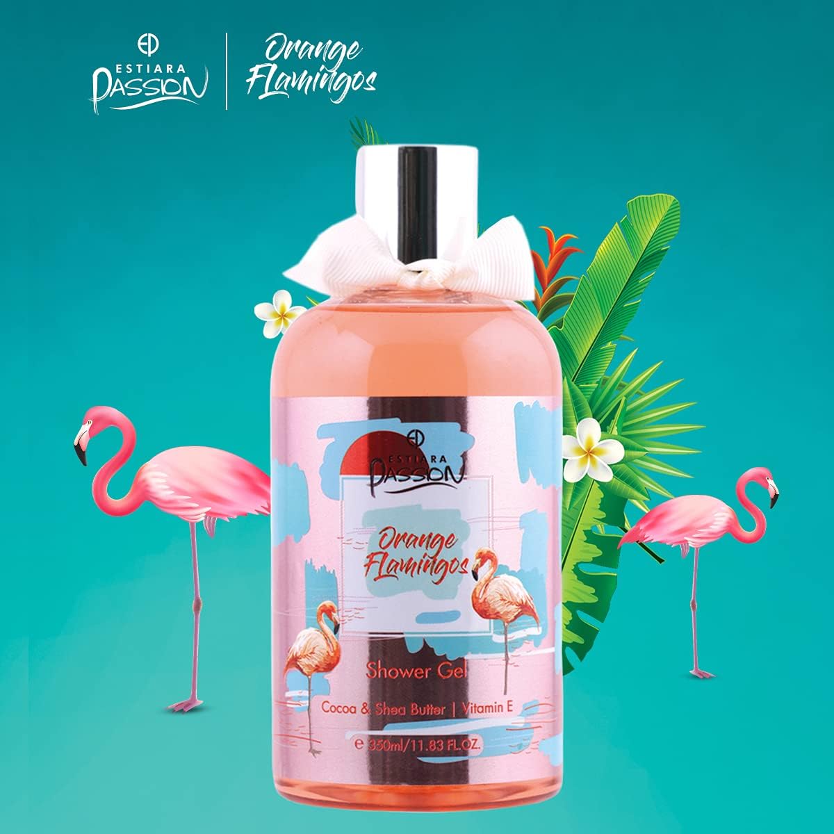 estiara passion orange flamingo bath & body 3 piece gift set for unisex orange flamingo body lotion 350ml orange flamingo shower gel 350ml orange flamingo french fragrance mist 250ml giftset