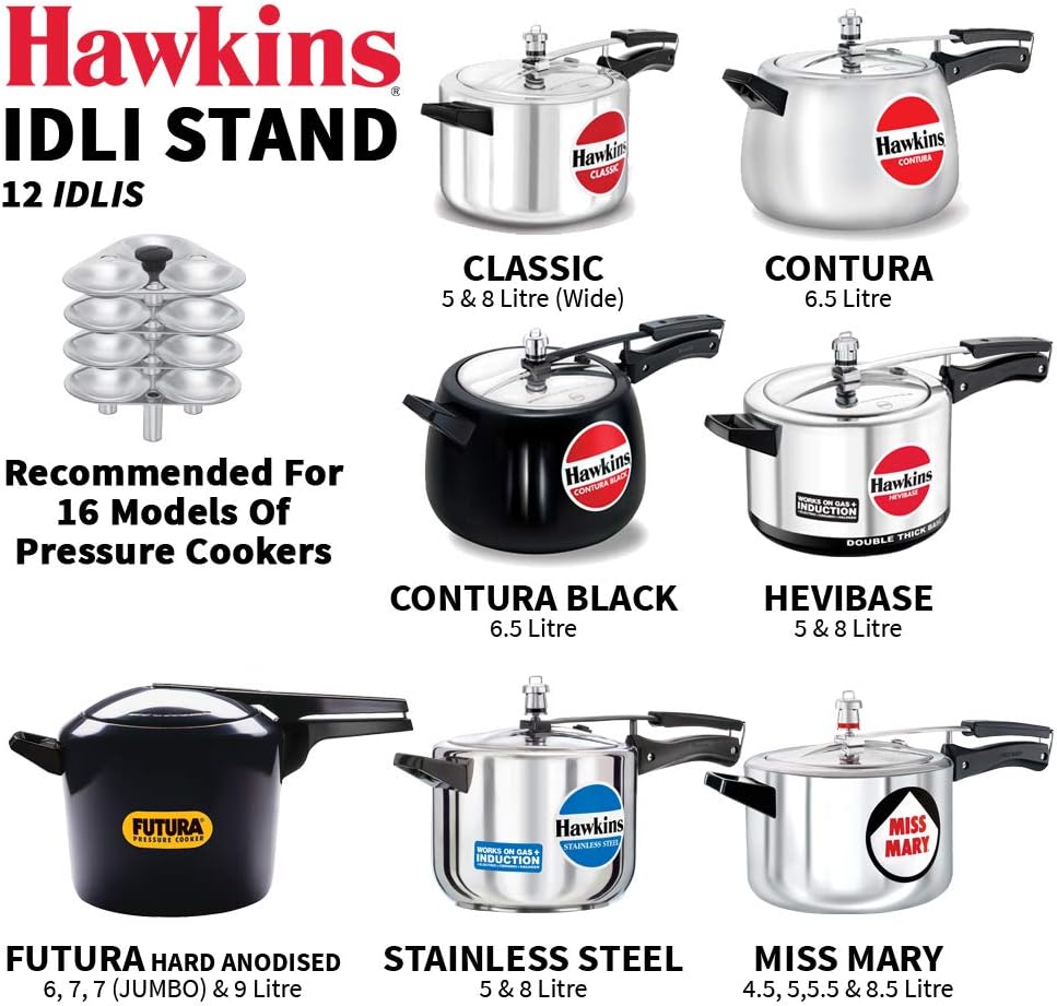 hawkins idli stand suitable for 5l cooker (12 idlis)