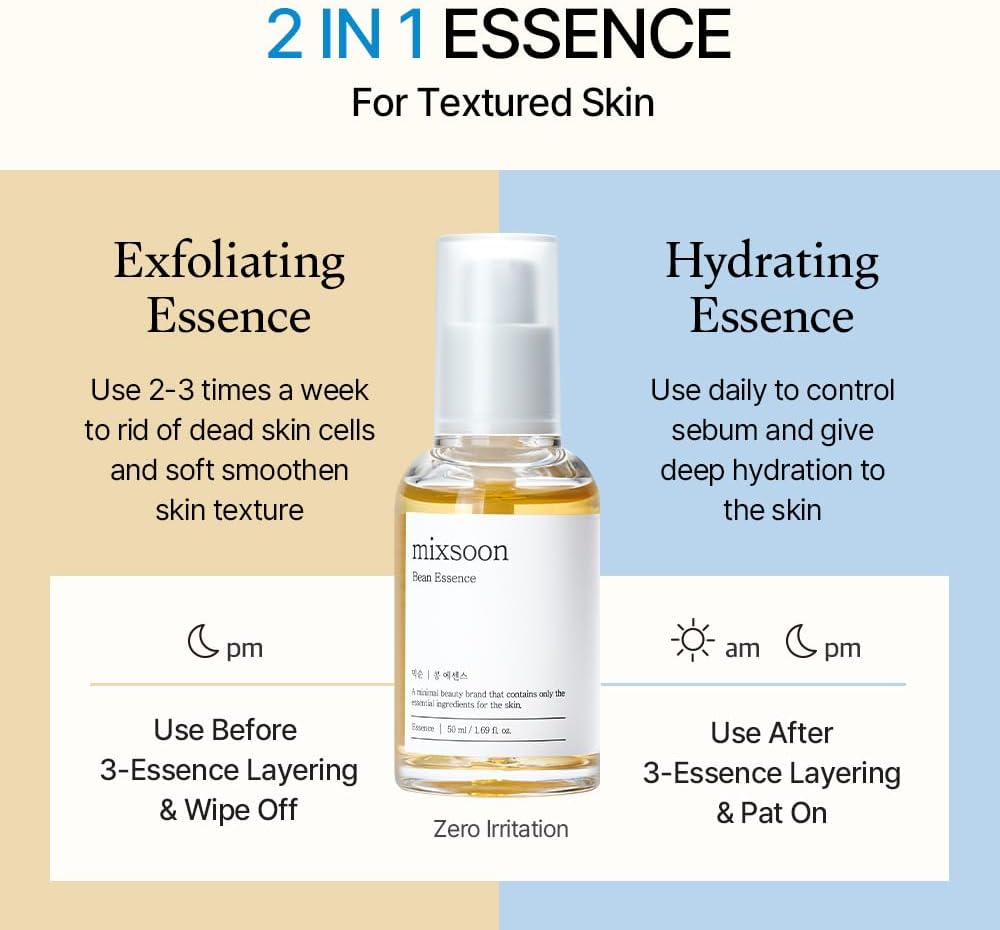 mixsoon [mixsoon] bean essence 1.69 fl oz / 50ml | natural fermented soybean serum for moisturization and skin nourishment | cruelty free
