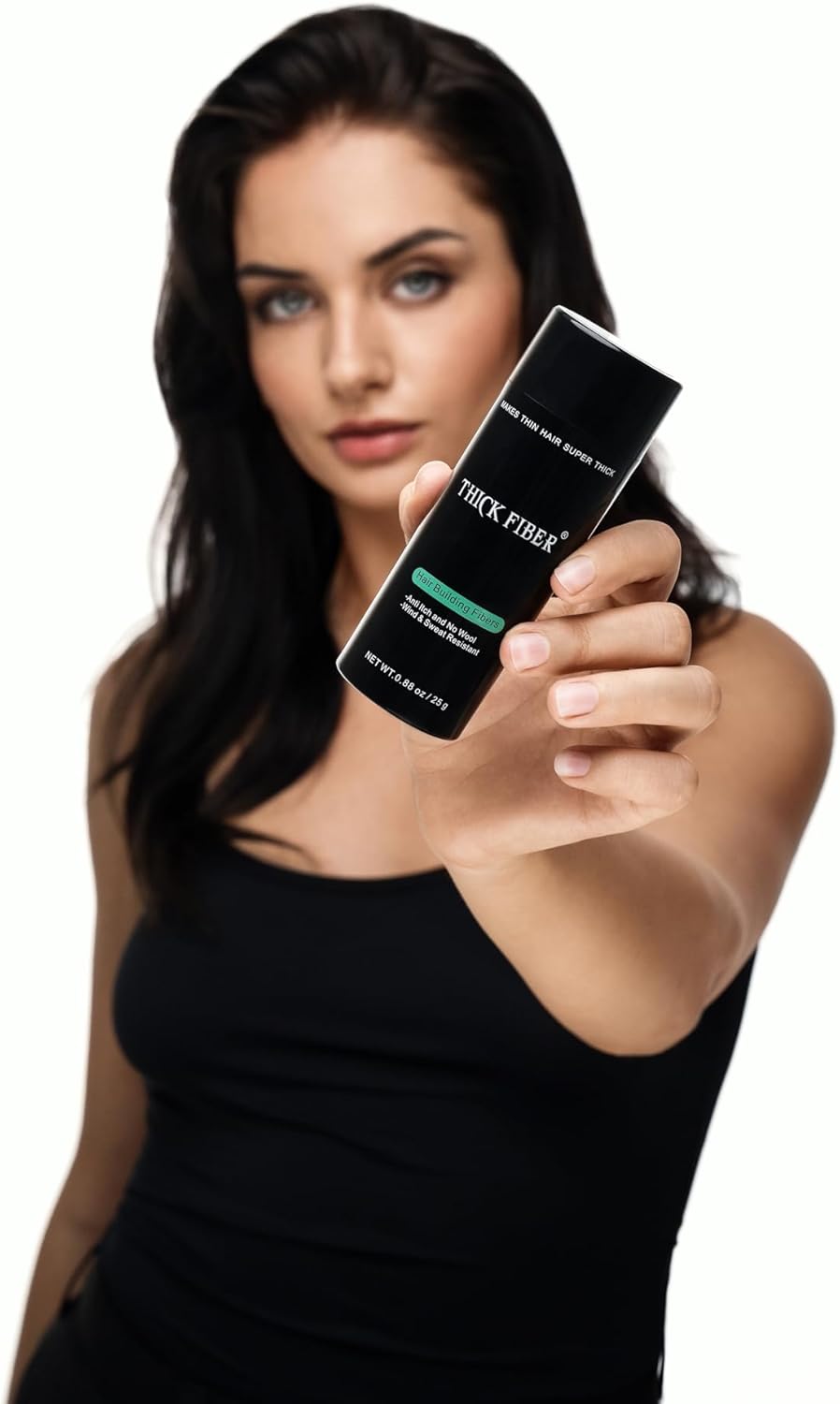 thick fiber hair fibers for thinning hair (black) 25g bottle, hair loss concealer for men & women