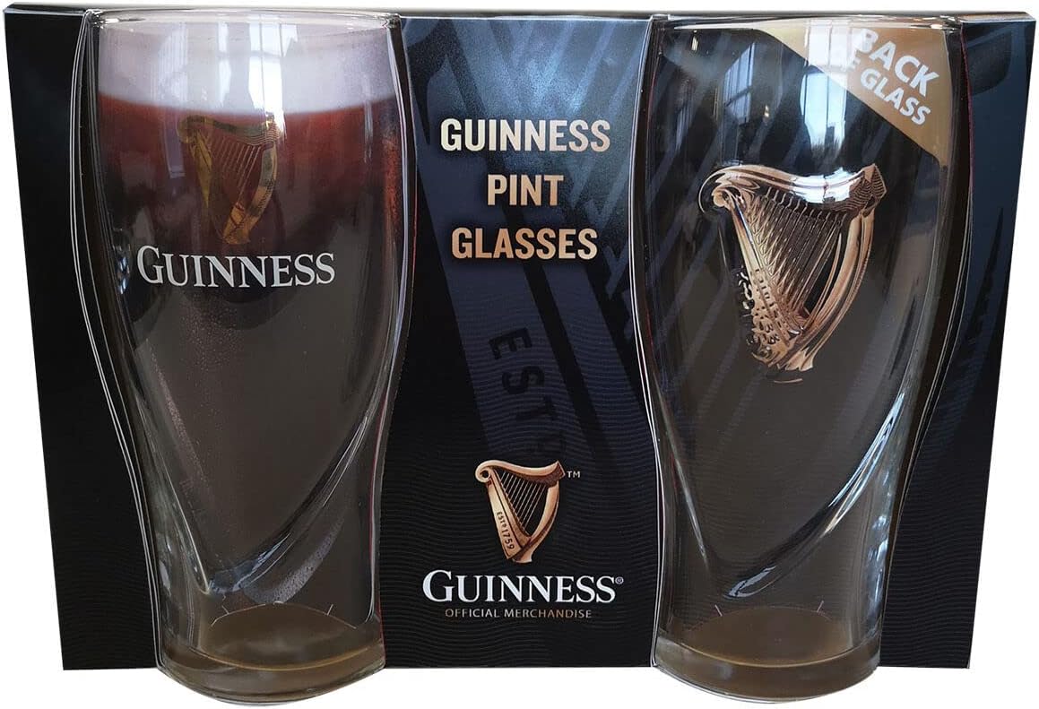 guinness harp glass, set of 2
