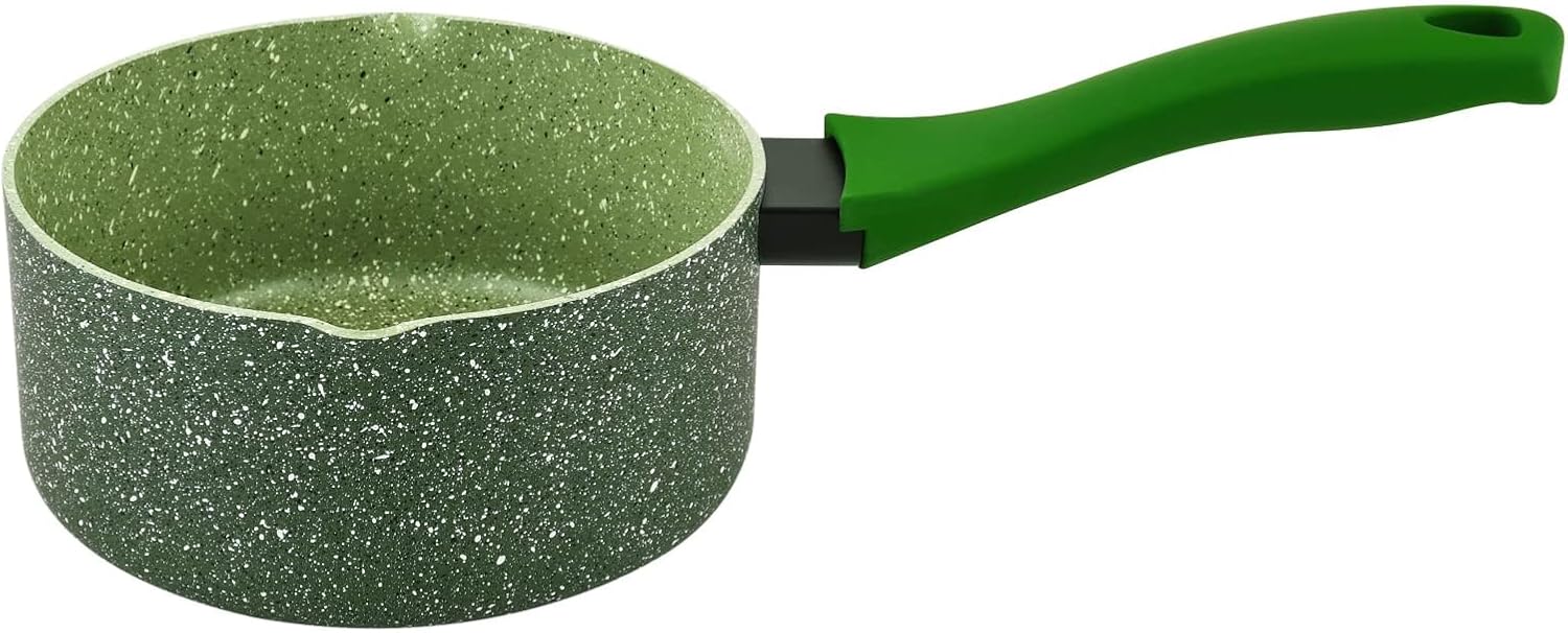 prestige essentials granite non stick milk pan cast aluminium cookware green, 14cm, pr81120