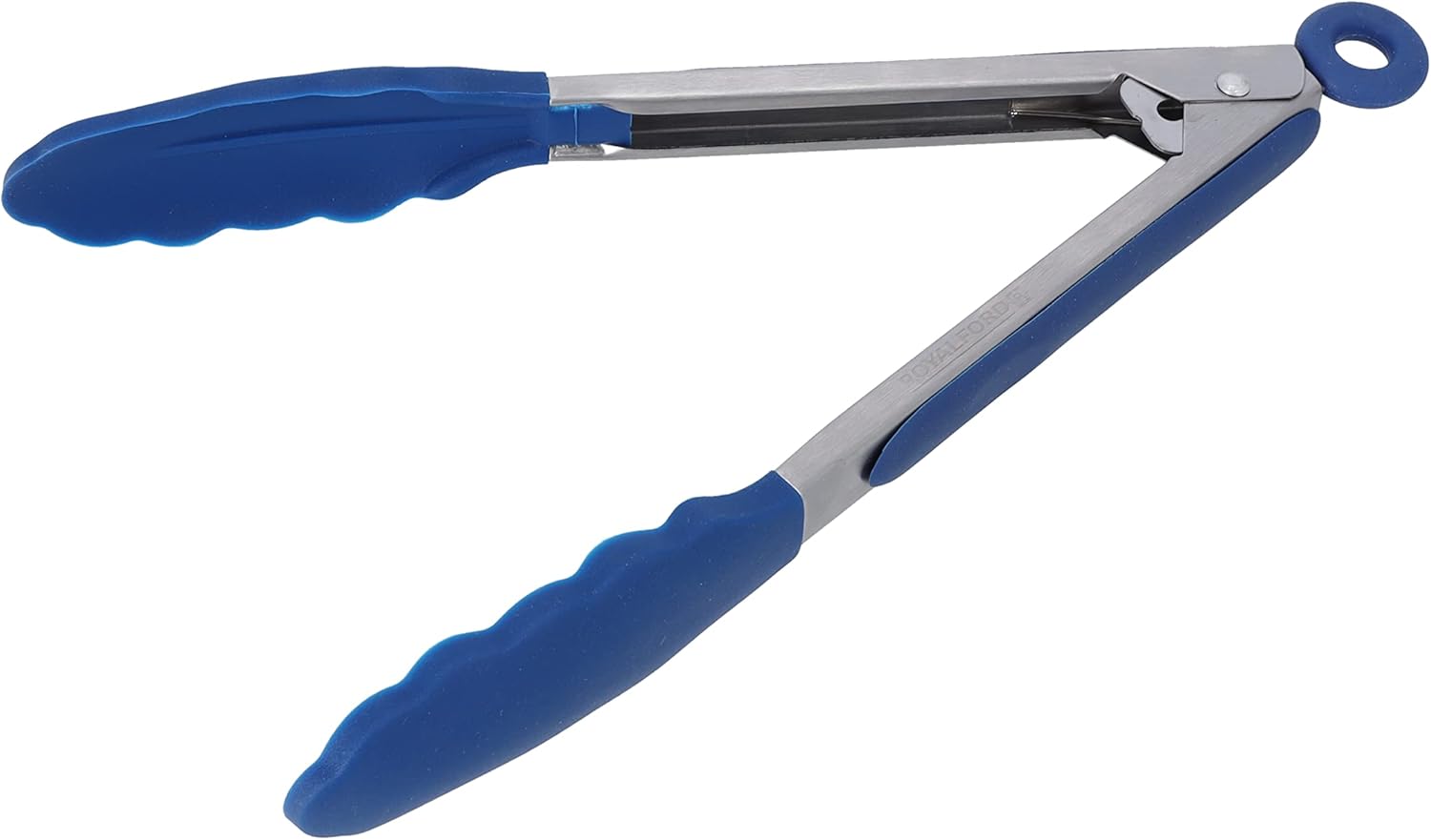 royalford silicone food tong, 27cm grade rf10656 stainless steel handle with easy grip & smart padlock system tong for serving, frying, cooking, multicolor