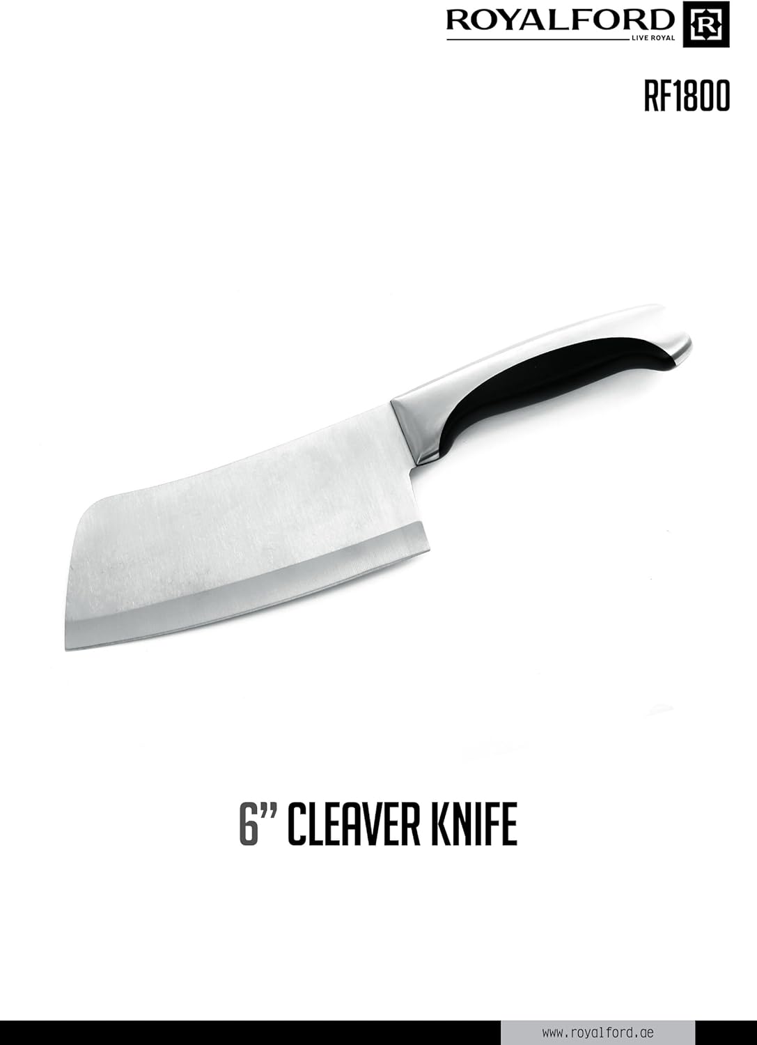 royalford 6" cleaver knife razor sharp meat cleaver stainless steel vegetable kitchen knife, multipurpose chef knife for home and kitchen with ergonomic handle