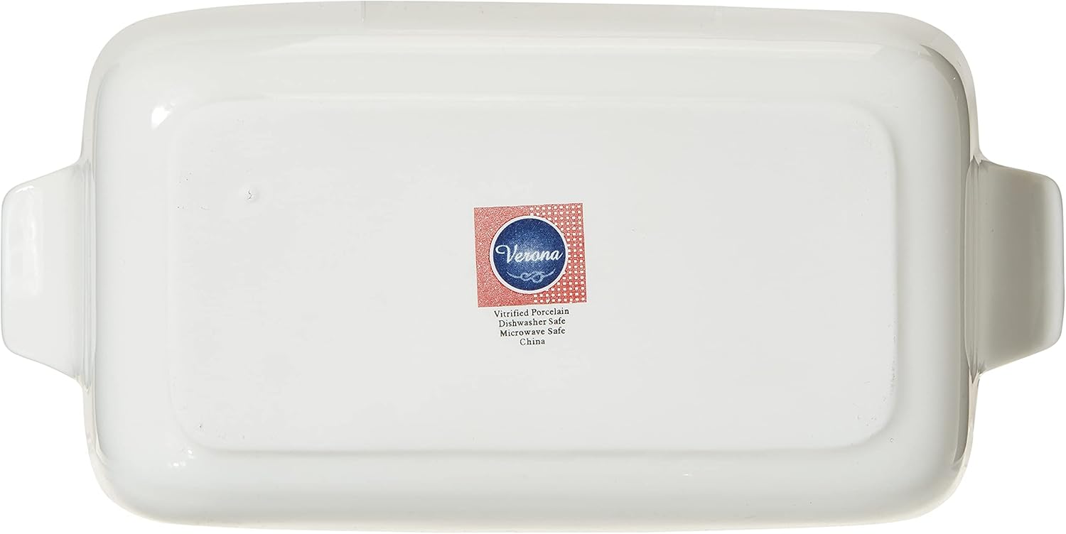 verona c5213137 c1 eared baker, white, h 11.5 x w 23.1 d 5.2 cm, rectangular